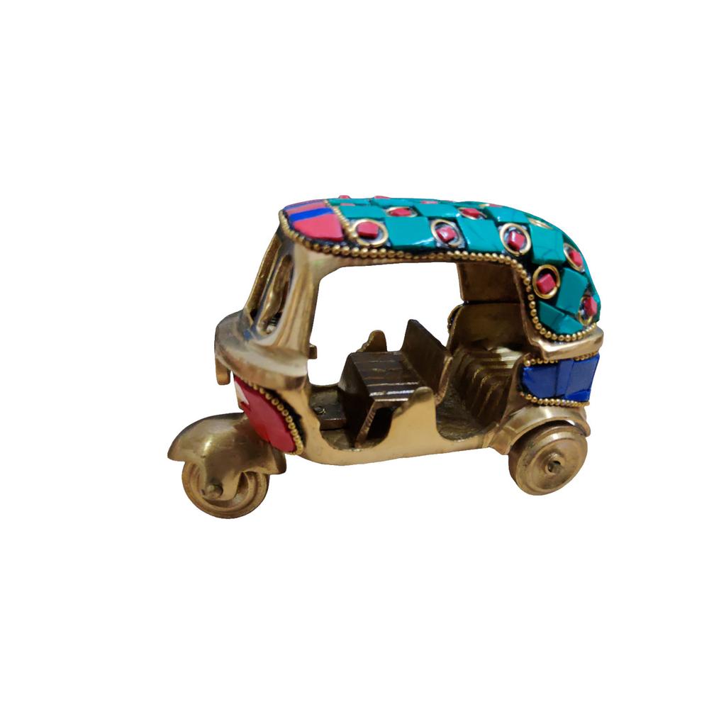 @ Brass Auto Rickshaw With Multicolor Gemstone For Showpiece Gift r725 Zr502-60%Off
