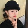 Pearl Woolen Bucket Hat Bow Women Formal Hat Fashion Hepburn Style Topper Hat  Girl