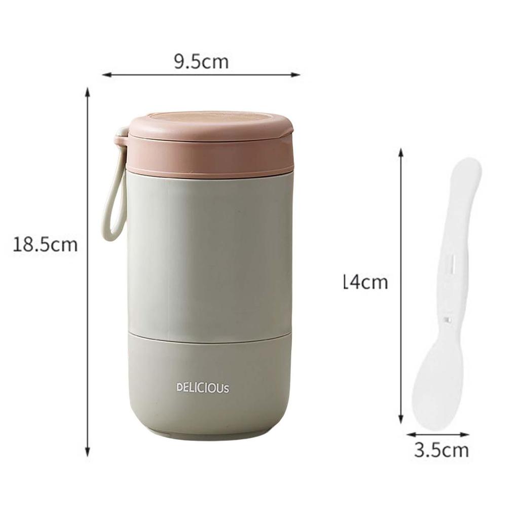 Wide Mouth Lunch Container Two Layers with spoons thermal Food Jar leakproof Food Containers for Picnic Office Preschool Travel