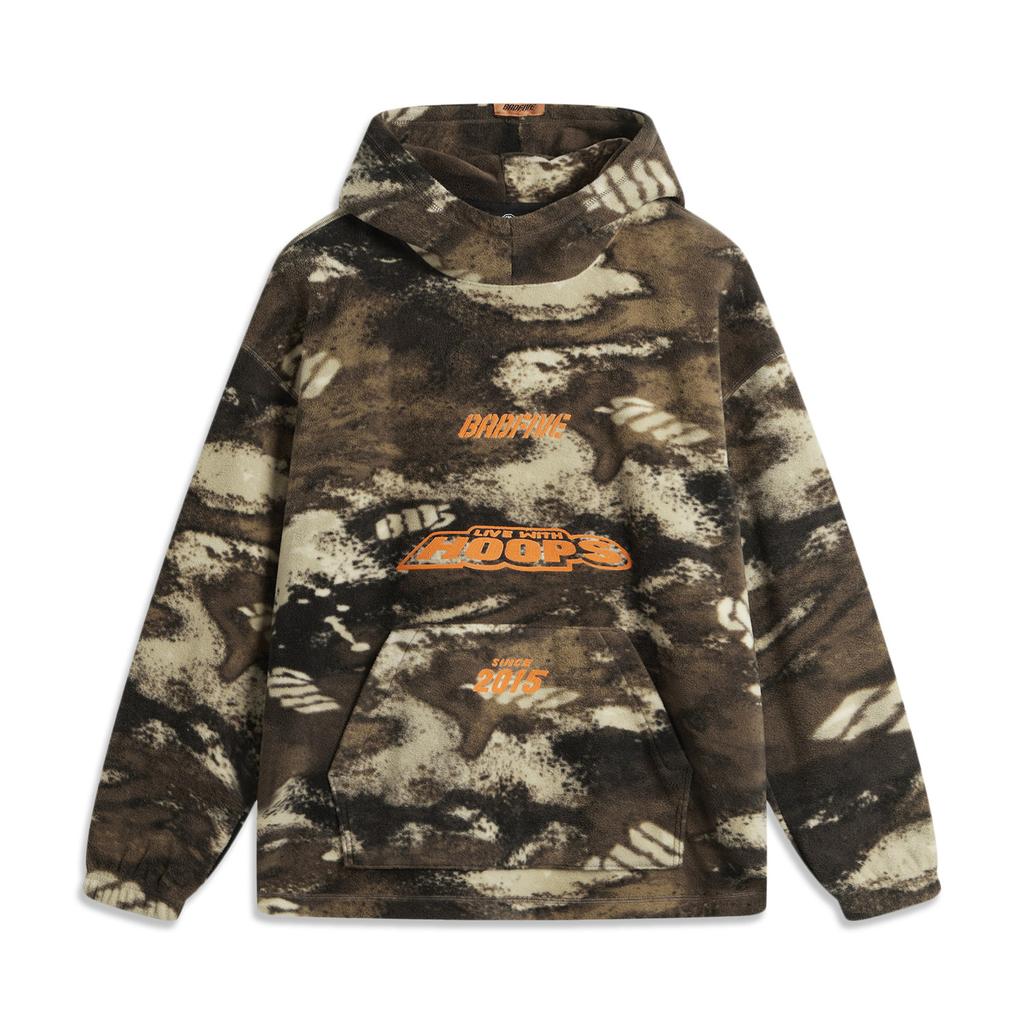 Li Ning Badfive Comfortable Loose Fleece Warm Sweatshirt Men sweatshirt Camouflage AFDU495-4