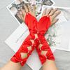 Arm Warmer Party Formal Gloves Bow Full Finger Gloves Temperament Women Long Gloves  Women