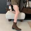 2025 Autumn and Winter New Thick Heel Suede Korean Small Ankle Boots Women's Versatile Fashion Thin Boots Short Boots