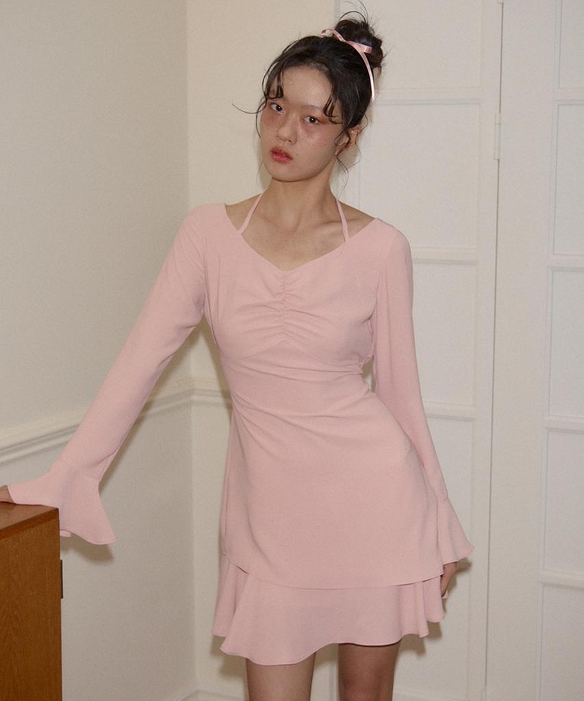 Salon De Yon Ballet Mini Dress_ Peach