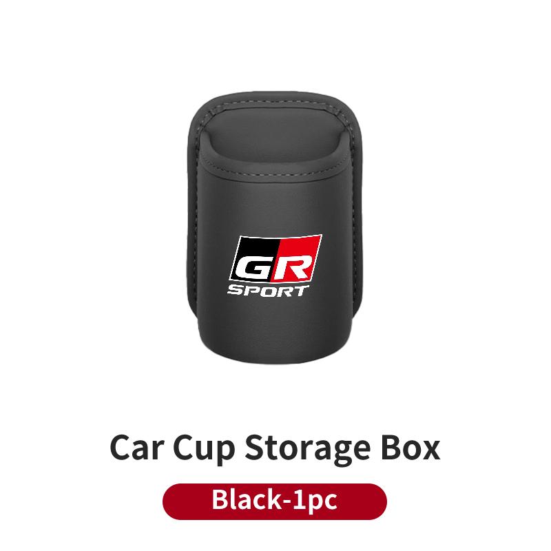 Car Door Cup Holder Leather Drink Storage Seat Organizer For Toyota GR Sport Corolla Yaris Camry Prius RAV4 CHR Key Accessories