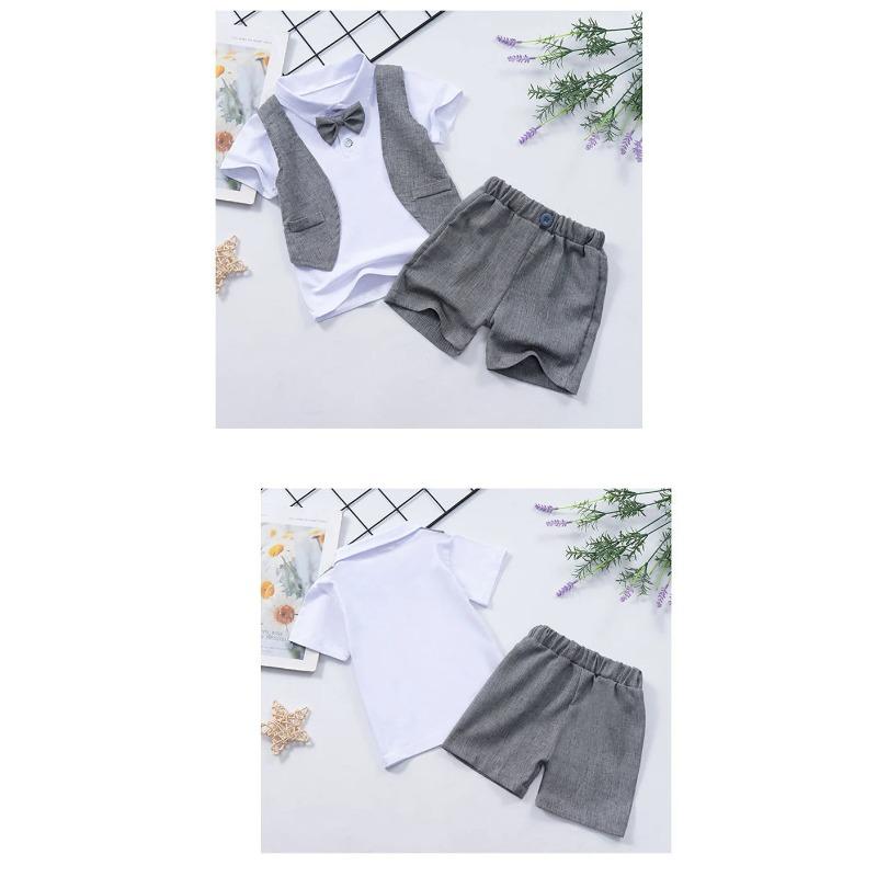 IENENS Baby Boys Short Sleeve Shirt + Shorts Suits Summer Birthday Party Clothes Sets 1 2 3 4 Years Kids Cotton Clothing Outfits