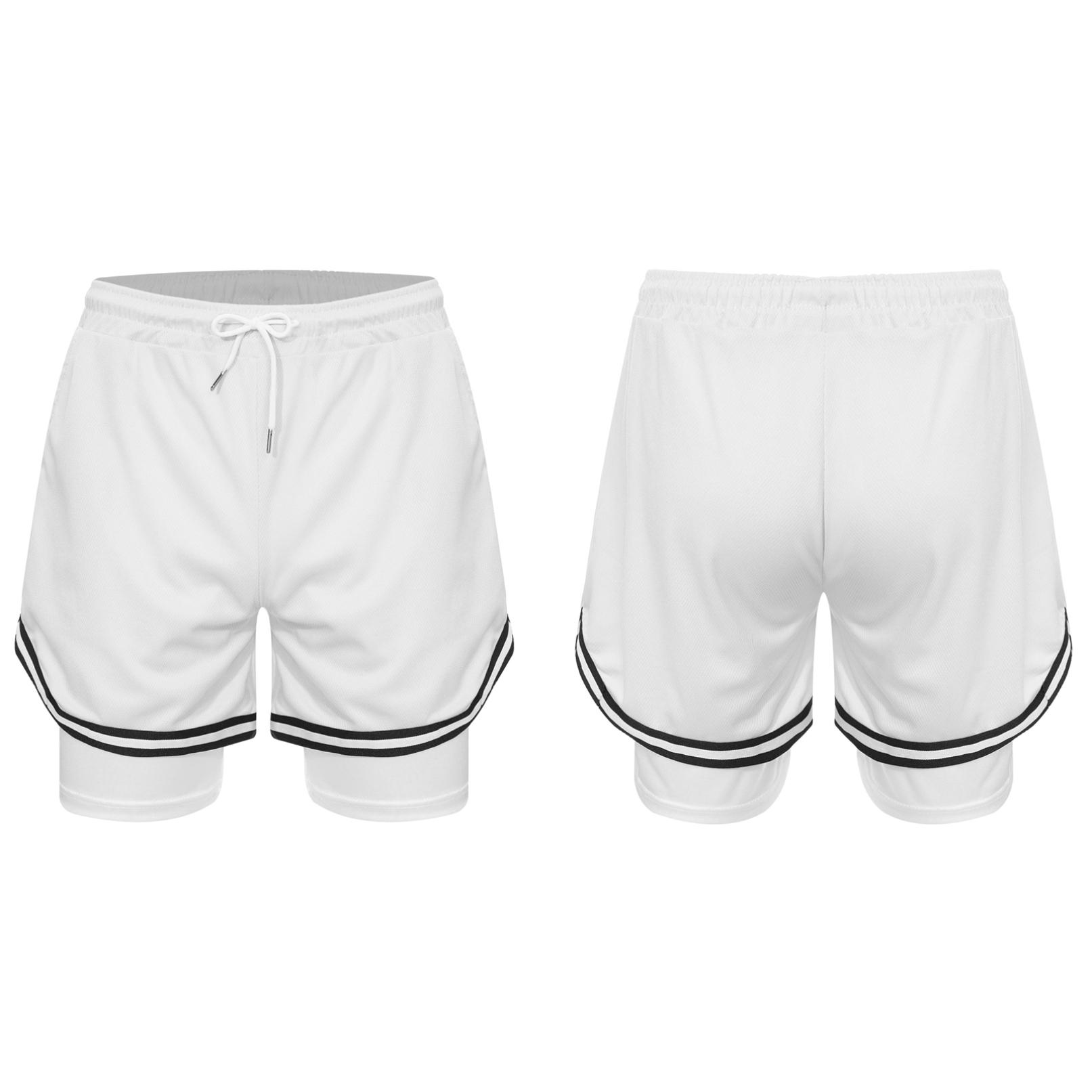 

Діти Хлопчики Спортивні шорти Баскетбольні шорти з кишенями для спортивних тренувань Біг Велоспорт 8-9 Years білий