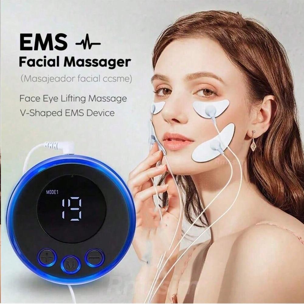 EMS Facial Massager Face Lift Device Care Tool Current Muscle Stimulator Neck Eye Facial Skin Tightening Anti-Aging