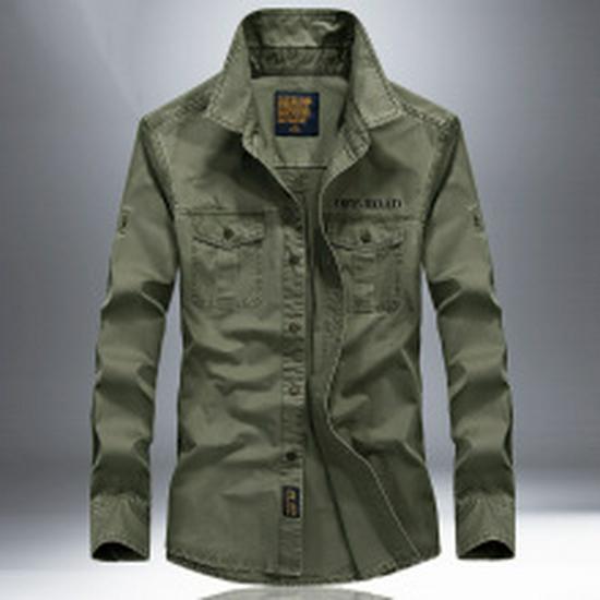 Men's Casual Straight-Leg Workwear Pants - Military Style, Spring/Autumn, Loose Fit, 9123