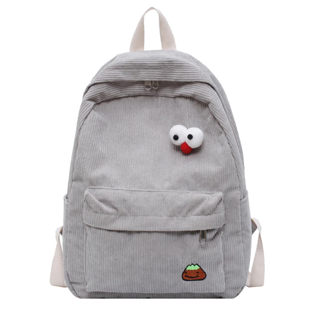 Women Casual Backpack College Wind Large-capacity Corduroy Travel Bag Student School Bag Female High Student Bookbag