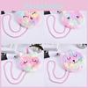 Trendy Big Eyed Unicorn Plush Crossbody Bag Stylish Round Shoulder Pouch