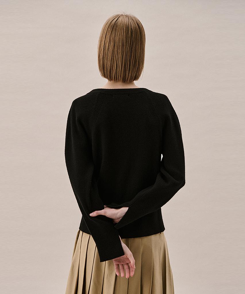 AHWE Tie Ribbed Sweater_Black