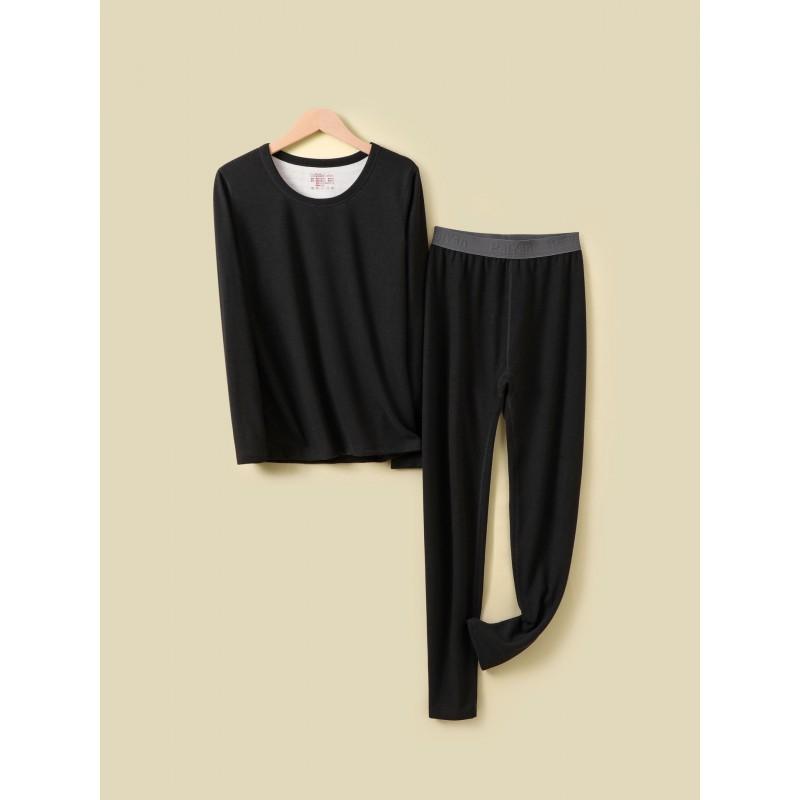 Tencel Thermal Underwear Set Men Women Warm Base Layer Long Sleeve Top Pants Winter