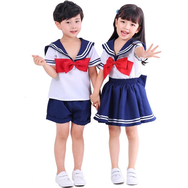 Children's school uniforms Navy collar sailor uniforms Photography Girls kindergarten sailor soldier performance uniforms