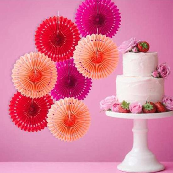 Paper Fan Flower Round Skeleton Scene Setting Props Paper Fans Pinwheels Hanging Flower for Party
