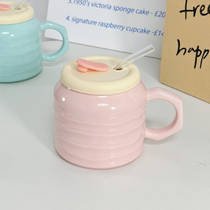 

Милая керамическая чашка с соломинкой Оригинальные кофейные чашки Пивная кружка Чашка для чая Забавные кружки Посуда для напитков Персонализированный подарок Рождество Путешествия Необычный 580ml