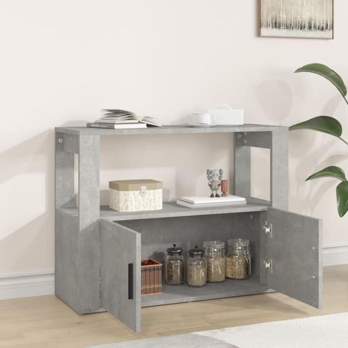 819456 vidaXL Buffet Concrete Grey 80x30x60 Cm Engineered Wood