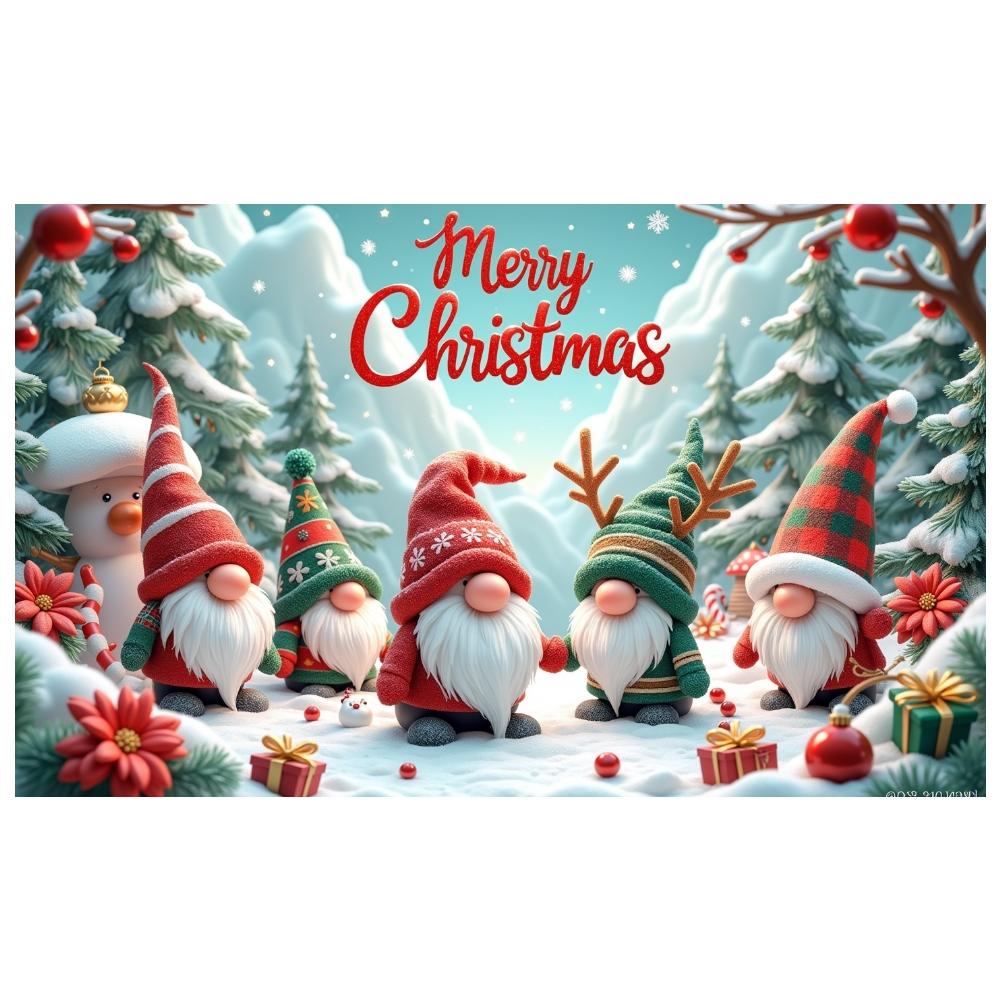 Winter Banner Gnome Design Christmas Party Banner Christmas Banner Snowflake Decor Christmas Backdrop For Indoor Event Home