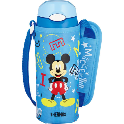 Thermos Vacuum Insulated Straw Bottle [One-Touch] 400ml Mickey Blue Star FHL-401FDS BLS