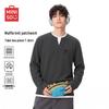 MINISO Men's Waffle Knit Faux Two-Piece Long-Sleeve T-Shirt