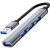 4-in-1 Multiport USB 3.0 USB 2.0 Hub Adapter 4 Ports Aluminum Alloy High-Speed Computer Data Transfer HUB SD Interface In-Stock