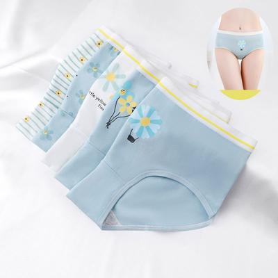 5 Pcs Women's Mid-Waist Cotton Antibacterial Crotch Panties Sexy Triangle Briefs for Teens Girls