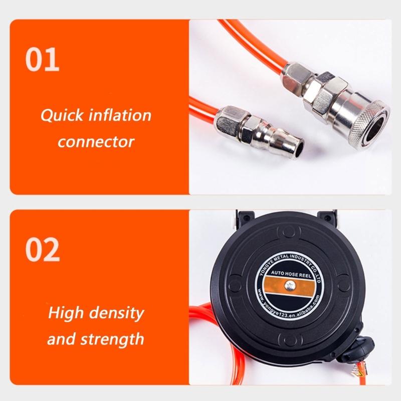Automatischer einziehbarer staubdichter Mini-Luftschlauchaufroller für Hochdruckanwendungen in Kfz-Werkstätten