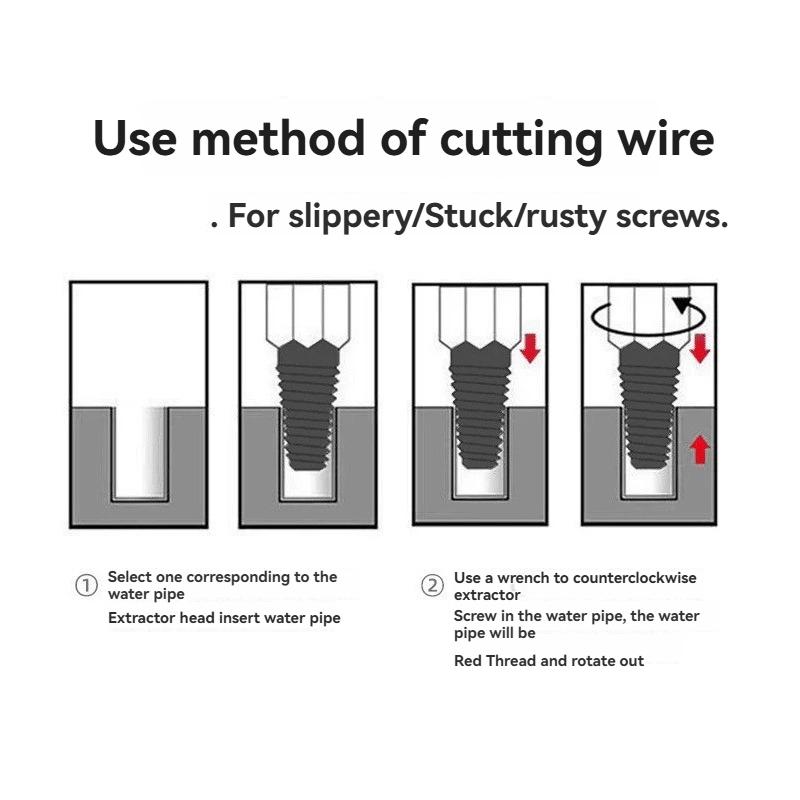 Double Head 4/6 Break Pipe Screw Extractor/Opener, Faucet Triangle Valve, Broken Head Screw Disassembly and Maintenance