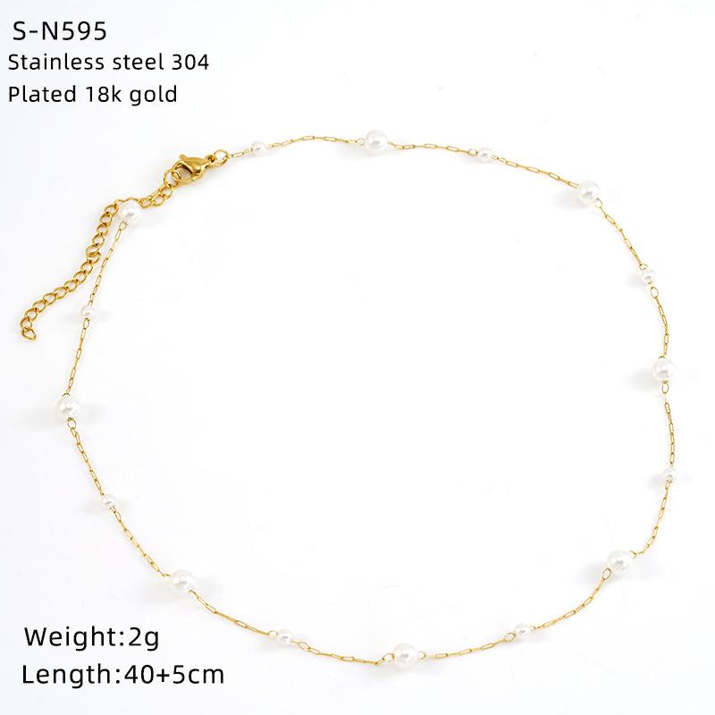 Halskette aus Edelstahl mit glasierten Perlen und Kristallen, süße türkisfarbene Natursteinkette, Persönlichkeit, hochwertige Schlüsselbeinkette