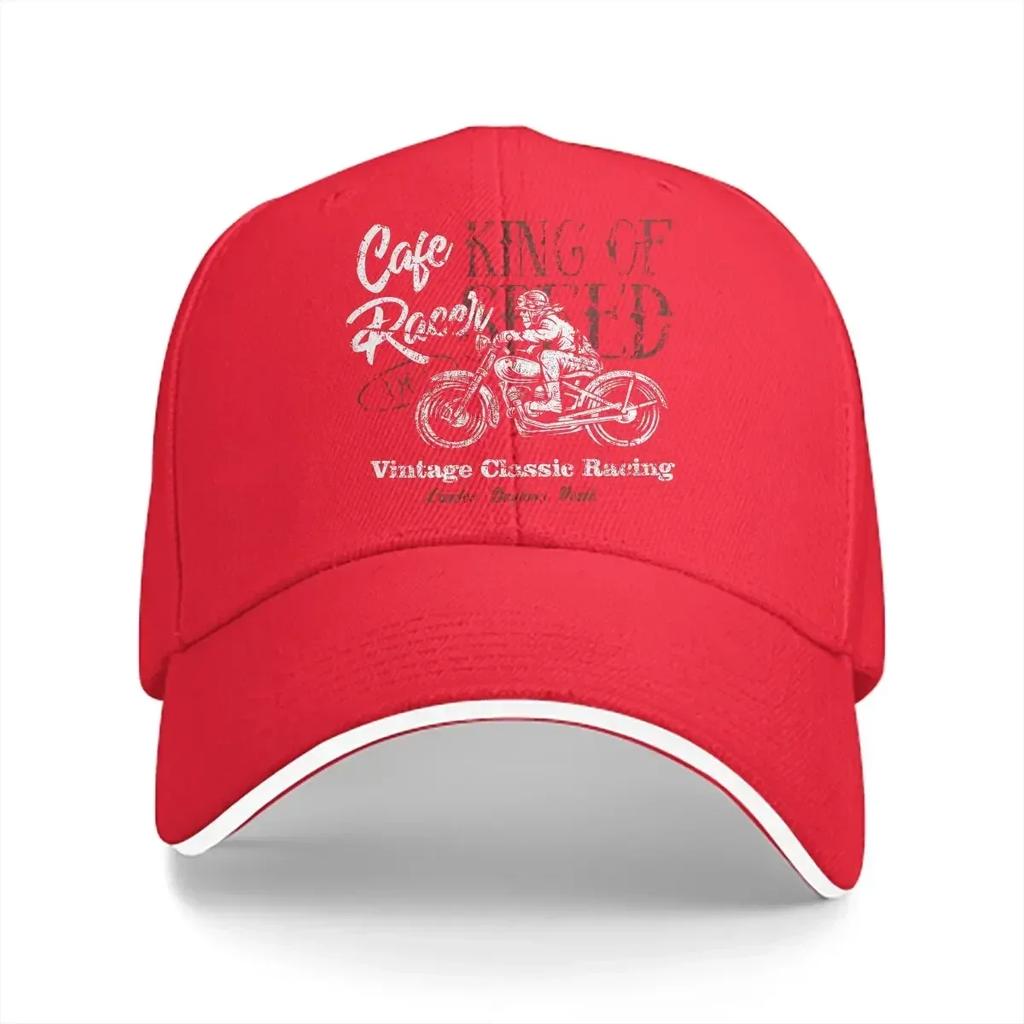 Washed Unisexs Baseball Cap Cafe Racer Speed King Trucker Snapback Caps Dad Hat Motorcycle Golf Hats