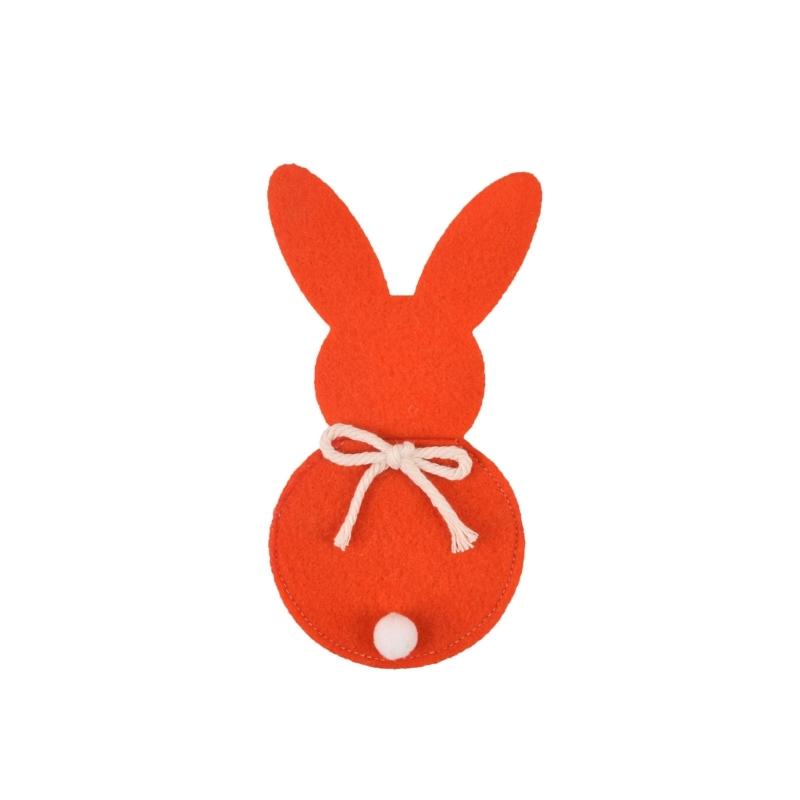 Cutlery Case Lovely Rabbit Cutlery Holder Cutlery Bag for Easter Christmas New Year Decor Non Woven Cloth Resuable 6PCS
