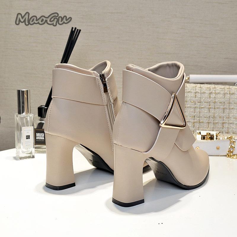 Ladies Shoes 2026 Ankle Women's Boots Retro Modern Boots Women Crystal Pointed Toe Med Heel Side Zip Shoes Female