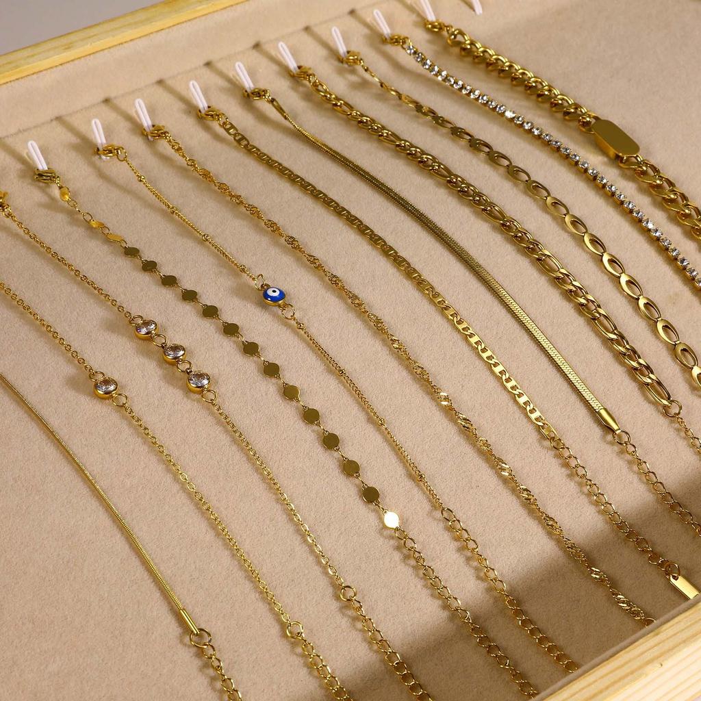 Stacked Chain Stainless Steel Thin Bracelet Devil'S Eye Jewelry 18K Gold Personalized Simple Accessories 0