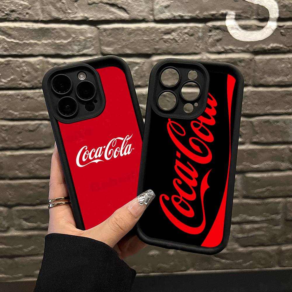 C-COCA Logo C-COLA Silicone Soft Phone Case For IPhone 17 16 14 13 12 11 15 Pro Max Plus Air Cover