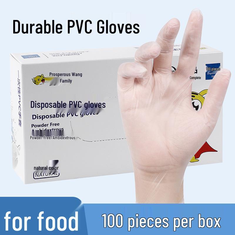 

Disposable PVC Examination Gloves - Food Grade, Non-Slip, Multi-Purpose for Kitchen, Cleaning, Beauty, and Hairdressing