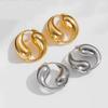 Unusual Solid Stainless Steel  Yin Yang Huggie Hoop Earrings for Women Chunky Statement Taiji Thick Ear Hoops Trend