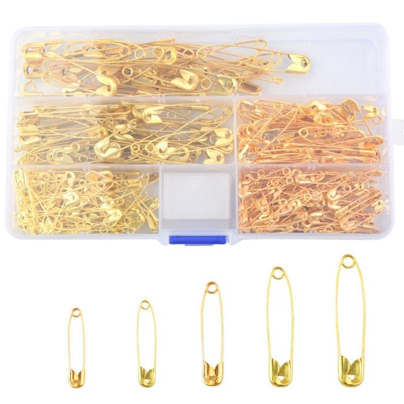 300/460Pcs Heavy Duty Alloy Safety Pins With Storage Box For Sewing Craft Hemming Dressmaking Clothing Accessories