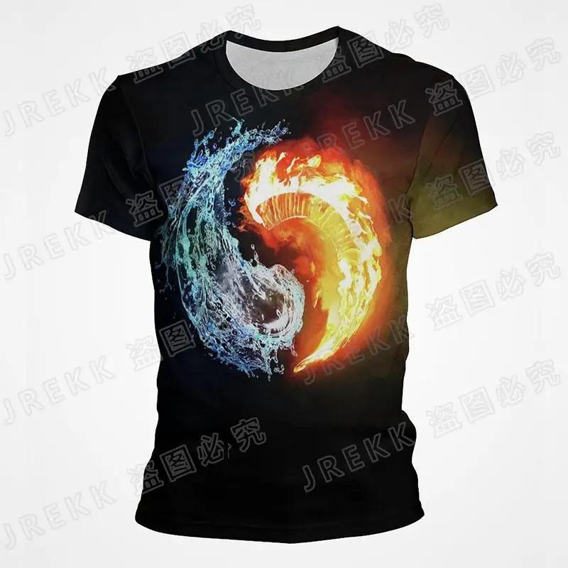2025 Sommar Dam Herr 3D-tryckt T-shirt Yin Yang Skvaller Punkstil T-shirt BarnCool Toppar Tee