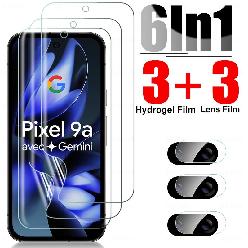 Pixel9a 5G Hülle 6 in 1 Weicher Hydrogel-Folien-Displayschutz für Google Pixel 9a 5G Kameraglas Googe Googel Pixel 9a 9 a a9