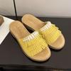 Fashion Tassels Women Flats Slippers Crystal Summer Shoes Casual New Sandals 2025 Fashion Woman Flip Flops Beach Slides Zapatillas Mujer