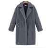European and American Winter Women's Clothing Fleece Solid Color Medium and Long Woolen Coat Thickened Coat