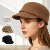 Winter Elegent Women Wool Beret Hat Vintage British Solid Color Painter Hat Soft Warm Outdoor Coldproof Ski Hike Knights Hat