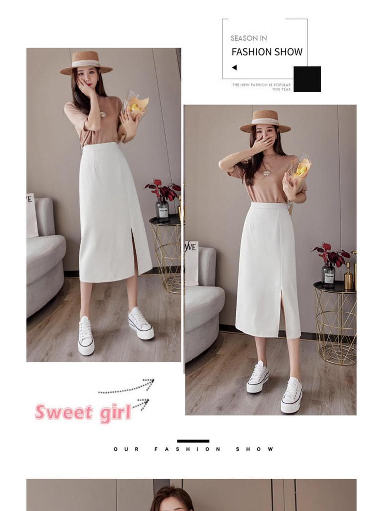 High-Waisted Slimming Midi Skirt for Women, 2024 Spring Collection, Plus Size Hip-Hugging Design, Curvy Fit