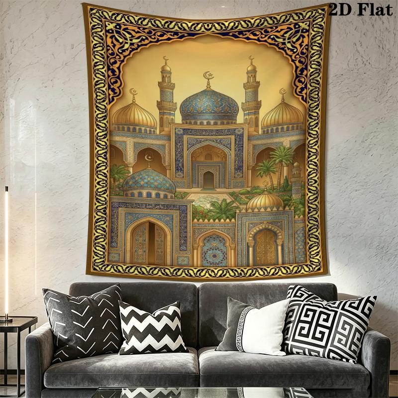 Muslim Wall Tapestry Aesthetic Wall Hanging Printed Fabric Blanket Decorative Tapestries for Bedroom Living Room Home Decor