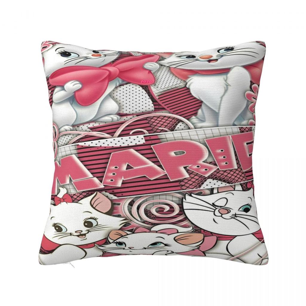 Love Marie Cat Throw Pillow Cover Polyester Decorative Pillow Vintage Pillowcase