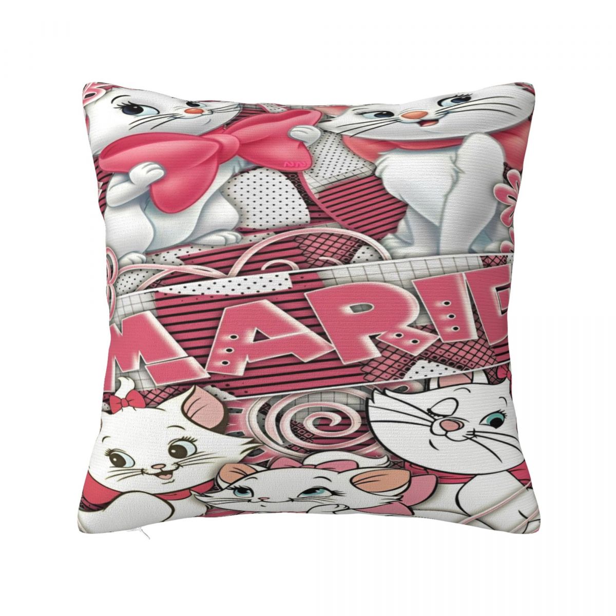

Marie Cat Maiden Heart Throw Pillow Cover Polyester Cushions for Sofa Novelty Pillowcover Home Decor 12x12Inch