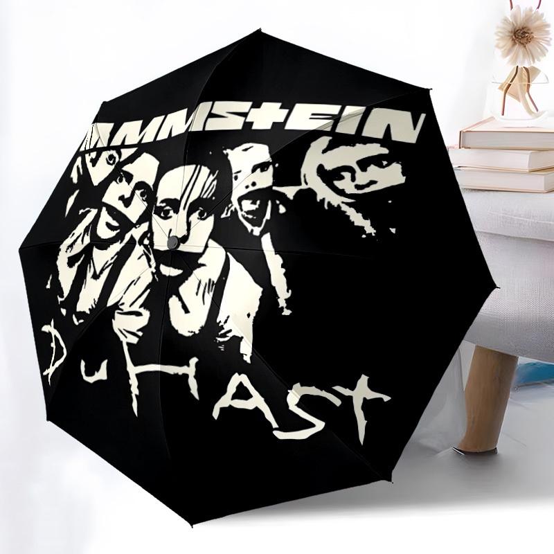 1PC Rammstein Print Umbrella, Featuring Automatic Folding, And Shielding. This Sturdy And Durable Umbrella with Eight Ribs Is Convenient for Outdoor U