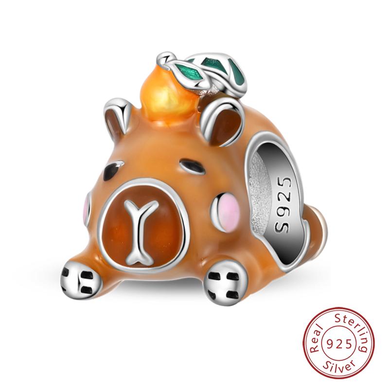 Copper Charms Beads Forever Love Heart Shaped Bow Family Charms Dangle For Bracelet Woman Diy Jewelry Gift