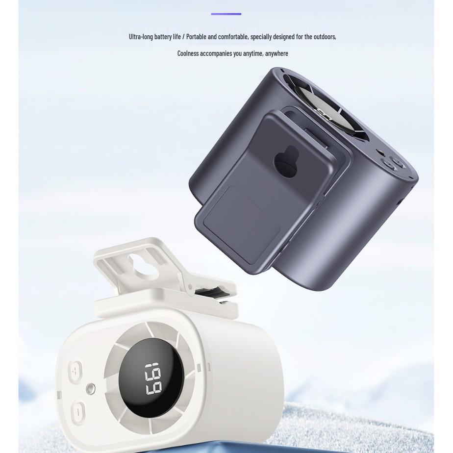 2026 T510 Portable Waist/Neck Fan with 199 Speeds and Clip-on Feature for Outdoor Use