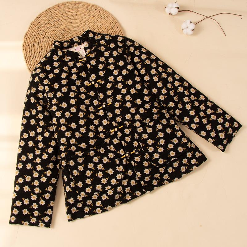 Winter New Chinese Style Pure Cotton Hand-Stitched Detachable Core Coat for Mothers