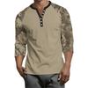 Top Masculino de Manga 3/4 Raglan Contrastante com Botões